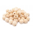 Natūralūs mediniai karoliukai 14 mm